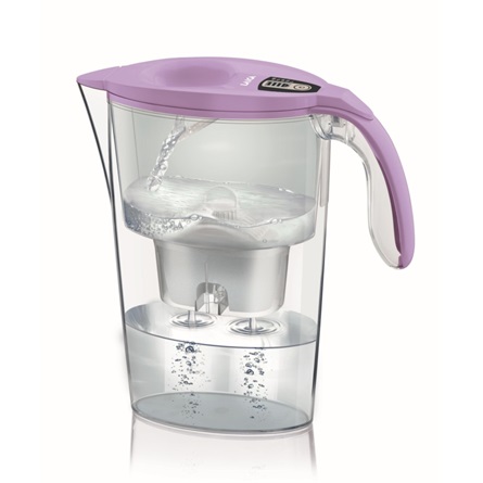 LAICA Stream Line "Violett" vízszűrő kancsó digitális kijelzővel, 1 db bi-flux SLIM univerzális szűrőbetéttel